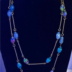 Uranium glass bead necklace
